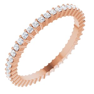 14K Rose 1 1 / 8CTW Diamond Square Eternity Band Taille 6