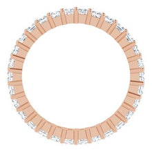 Load image into Gallery viewer, 14K Rose 1 3/8 CTW Diamond Square Eternity Band Size 7

