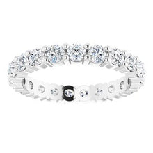 Load image into Gallery viewer, Platinum 1 1/4 CTW Diamond Round Eternity Band Size 5
