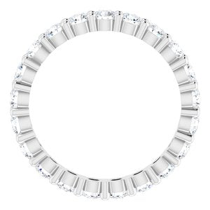 14K White 1 1/4 CTW Diamond Eternity Band Size 5
