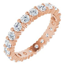 Load image into Gallery viewer, 14K Rose 1 1/4 CTW Diamond Round Eternity Band Size 5
