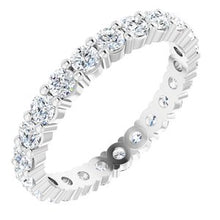Load image into Gallery viewer, Platinum 1 3/8 CTW Diamond Round Eternity Band Size 7
