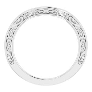 Sterling Silver Band for 8x6 mm Emerald Ring
