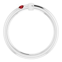 Load image into Gallery viewer, Sterling Silver Mozambique Garnet Sideways Cross Ring

