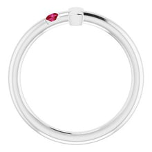 Charger l'image dans la galerie, Sterling Silver Ruby Sideways Cross Ring
