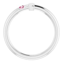 Charger l'image dans la galerie, Sterling Silver Pink Tourmaline Sideways Cross Ring
