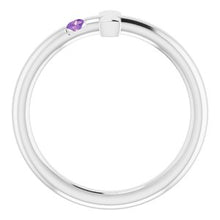 Load image into Gallery viewer, Sterling Silver Amethyst Sideways Cross Ring
