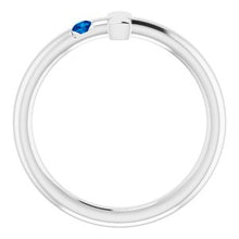 Charger l'image dans la galerie, Sterling Silver Blue Sapphire Sideways Cross Ring
