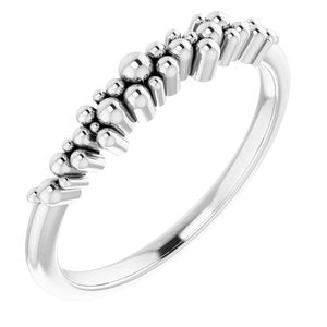 Sterling Silver Stackable Scattered Bead Ring