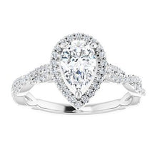 Load image into Gallery viewer, Charles &amp; Colvard Moissanite¬Æ &amp; Diamond Accented Halo-Style Engagement Ring      
