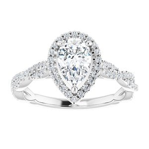 Charles & Colvard Moissanite¬Æ & Diamond Accented Halo-Style Engagement Ring      