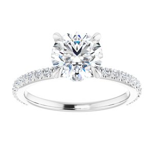 Charles & Colvard Moissanite¬Æ & Diamond Accented Engagement Ring   