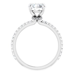 14K White 7.5 mm Round Forever One‚Ñ¢ Moissanite & 1/3 CTW Diamond Engagement Ring