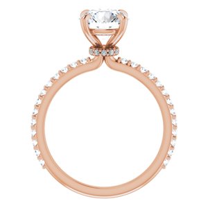 14K Rose 7.5 mm Round Forever One‚Ñ¢ Moissanite & 1/3 CTW Diamond Engagement Ring