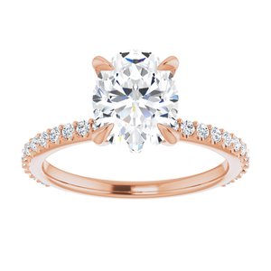 Charles & Colvard Moissanite¬Æ & Diamond Accented Engagement Ring   