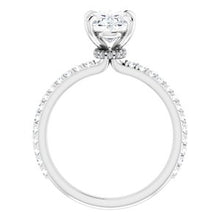 Load image into Gallery viewer, Platinum 9x7 mm Oval Forever One‚Ñ¢ Moissanite &amp; 1/3 CTW Diamond Engagement Ring

