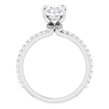 Load image into Gallery viewer, 14K White 9x7 mm Oval Forever One‚Ñ¢ Moissanite &amp; 1/3 CTW Diamond Engagement Ring
