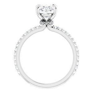 Platinum 9x7 mm Oval Forever One‚Ñ¢ Moissanite & 1/3 CTW Diamond Engagement Ring