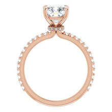 Load image into Gallery viewer, 14K Rose 7 mm Cushion Forever One‚Ñ¢ Moissanite &amp; 1/3 CTW Diamond Engagement Ring
