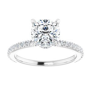 Charles & Colvard Moissanite¬Æ & Diamond Accented Engagement Ring   
