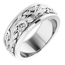 Charger l&#39;image dans la galerie, Sterling Silver 7 mm Scroll Band   Size 6
