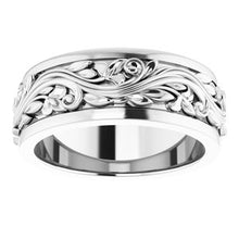 Charger l&#39;image dans la galerie, Sterling Silver 7 mm Scroll Band   Size 6
