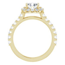 Charger l'image dans la galerie, 14K Jaune 6 mm Coussin Forever One‚Ñ ¢ Moissanite &amp; 3/4 CTW Diamond Bague de fiançailles
