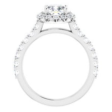 Load image into Gallery viewer, 14K White 6 mm Cushion Forever One‚Ñ¢ Moissanite &amp; 3/4 CTW Diamond Engagement Ring
