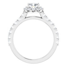 Load image into Gallery viewer, Platinum 5 mm Cushion Forever One‚Ñ¢ Moissanite &amp; 5/8 CTW Diamond Engagement Ring

