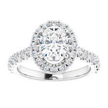 Load image into Gallery viewer, Platinum 8x6 mm Oval Forever One‚Ñ¢ Moissanite &amp; 3/4 CTW Diamond Engagement Ring
