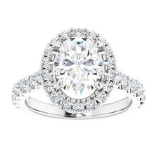 Load image into Gallery viewer, Platinum 9x7 mm Oval Forever One‚Ñ¢ Moissanite &amp; 3/4 CTW Diamond Engagement Ring
