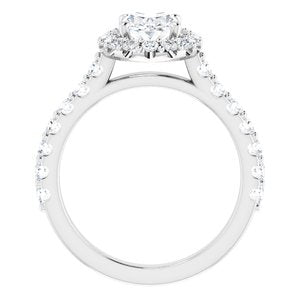 Platinum 8x6 mm Oval Forever One‚Ñ¢ Moissanite & 3/4 CTW Diamond Engagement Ring