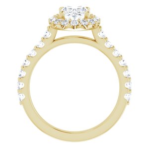 14K Yellow 8x6 mm Oval Forever One‚Ñ¢ Moissanite & 3/4 CTW Diamond Engagement Ring
