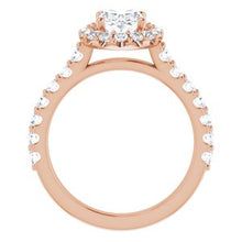 Load image into Gallery viewer, 14K Rose 8x6 mm Oval Forever One‚Ñ¢ Moissanite &amp; 3/4 CTW Diamond Engagement Ring
