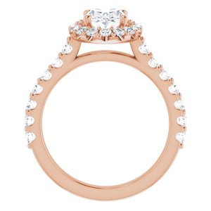 14K Rose 8x6 mm Oval Forever One‚Ñ¢ Moissanite & 3/4 CTW Diamond Engagement Ring