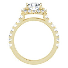 Load image into Gallery viewer, 14K Yellow 7 mm Cushion Forever One‚Ñ¢ Moissanite &amp; 3/4 CTW Diamond Engagement Ring

