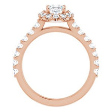 Load image into Gallery viewer, 14K Rose 7x5 mm Oval Forever One‚Ñ¢ Moissanite &amp; 3/4 CTW Diamond Engagement Ring
