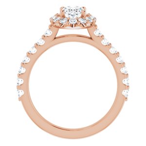14K Rose 7x5 mm Oval Forever One‚Ñ¢ Moissanite & 3/4 CTW Diamond Engagement Ring