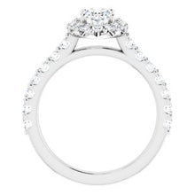Load image into Gallery viewer, 14K White 7x5 mm Oval Forever One‚Ñ¢ Moissanite &amp; 3/4 CTW Diamond Engagement Ring
