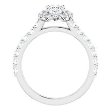 Load image into Gallery viewer, Platinum 7x5 mm Oval Forever One‚Ñ¢ Moissanite &amp; 3/4 CTW Diamond Engagement Ring
