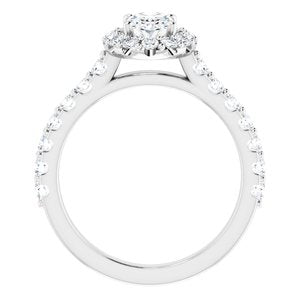 Platinum 7x5 mm Oval Forever One‚Ñ¢ Moissanite & 3/4 CTW Diamond Engagement Ring