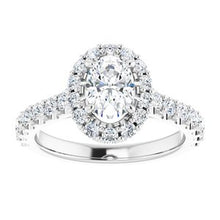 Load image into Gallery viewer, Charles &amp; Colvard Moissanite¬Æ &amp; Diamond Accented Halo-Style Engagement Ring    

