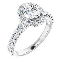 Charger l'image dans la galerie, Charles &amp; Colvard Moissanite¬Æ &amp; Diamond Accented Halo-Style Engagement Ring    
