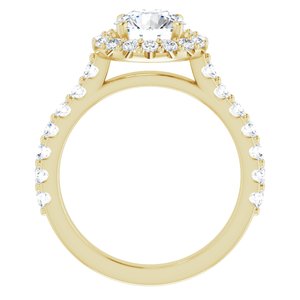 14K Yellow 7 mm Round Forever One‚Ñ¢ Moissanite & 3/4 CTW Diamond Engagement Ring