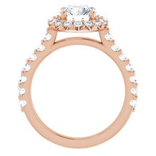 Load image into Gallery viewer, 14K Rose 7 mm Round Forever One‚Ñ¢ Moissanite &amp; 3/4 CTW Diamond Engagement Ring
