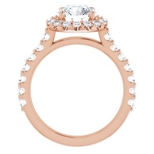 14K Rose 7.5 mm Round Forever One‚Ñ¢ Moissanite & 3/4 CTW Diamond Engagement Ring