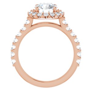 14K Rose 7.5 mm Round Forever One‚Ñ¢ Moissanite & 3/4 CTW Diamond Engagement Ring