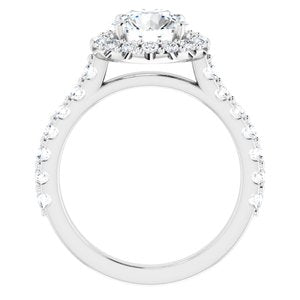 14K White 7.5 mm Round Forever One‚Ñ¢ Moissanite & 3/4 CTW Diamond Engagement Ring