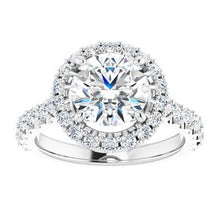 Load image into Gallery viewer, 14K White 8 mm Round Forever One‚Ñ¢ Moissanite &amp; 3/4 CTW Diamond Engagement Ring

