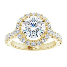 Load image into Gallery viewer, 14K Yellow 8 mm Round Forever One‚Ñ¢ Moissanite &amp; 3/4 CTW Diamond Engagement Ring
